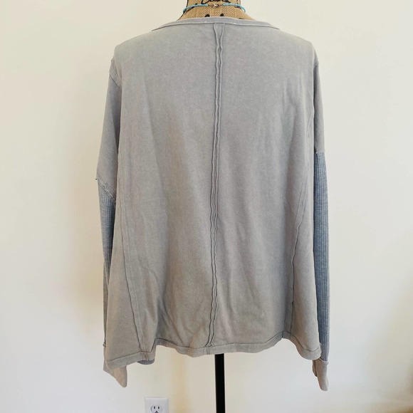 DRESS UP Vintage Wash Oversized Top with Raw Edge Details - Picture 8 of 13